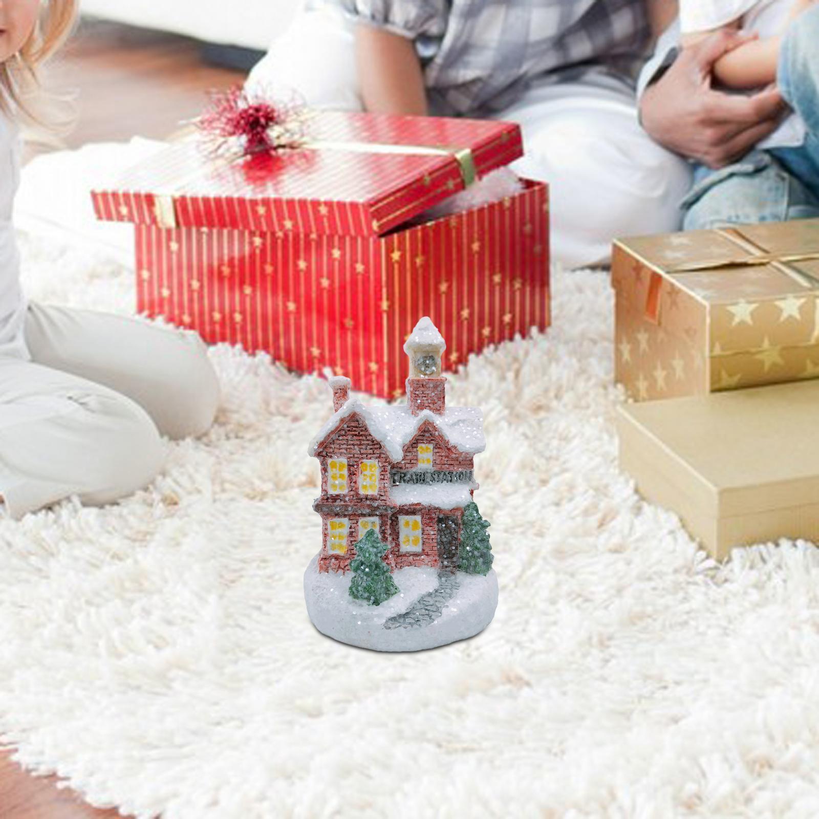 Christmas Scene Lighted House Desk Decoration for Office Shop Window Bedroom