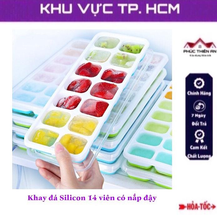 Khay đá Silicon 14 viên có nắp đậy