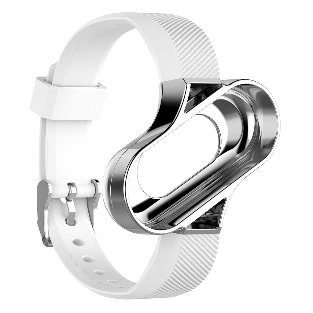 Compatible for Xiaomi Mi Band 3 Replacement Band,Replacement Wristband Smart Bracelet Strap with Metal Frame for Mi Band 3 Watch