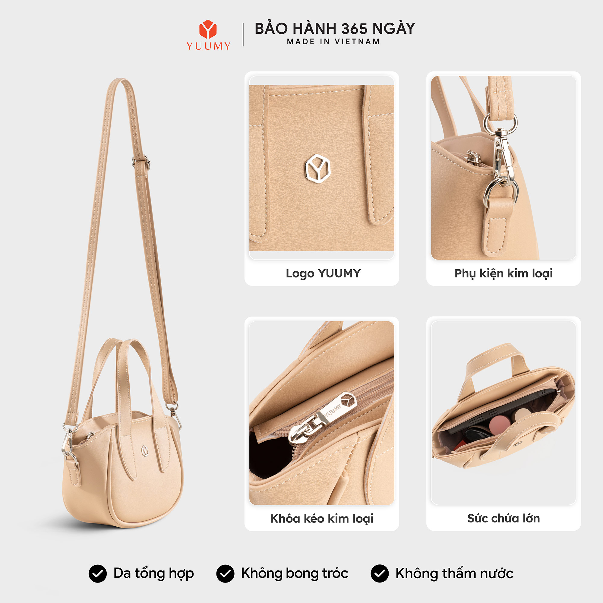 Túi Yuumy ( Thời trang nữ dạng xô sành điệu size 22 - Túi đeo chéo da Seasand YN290 )