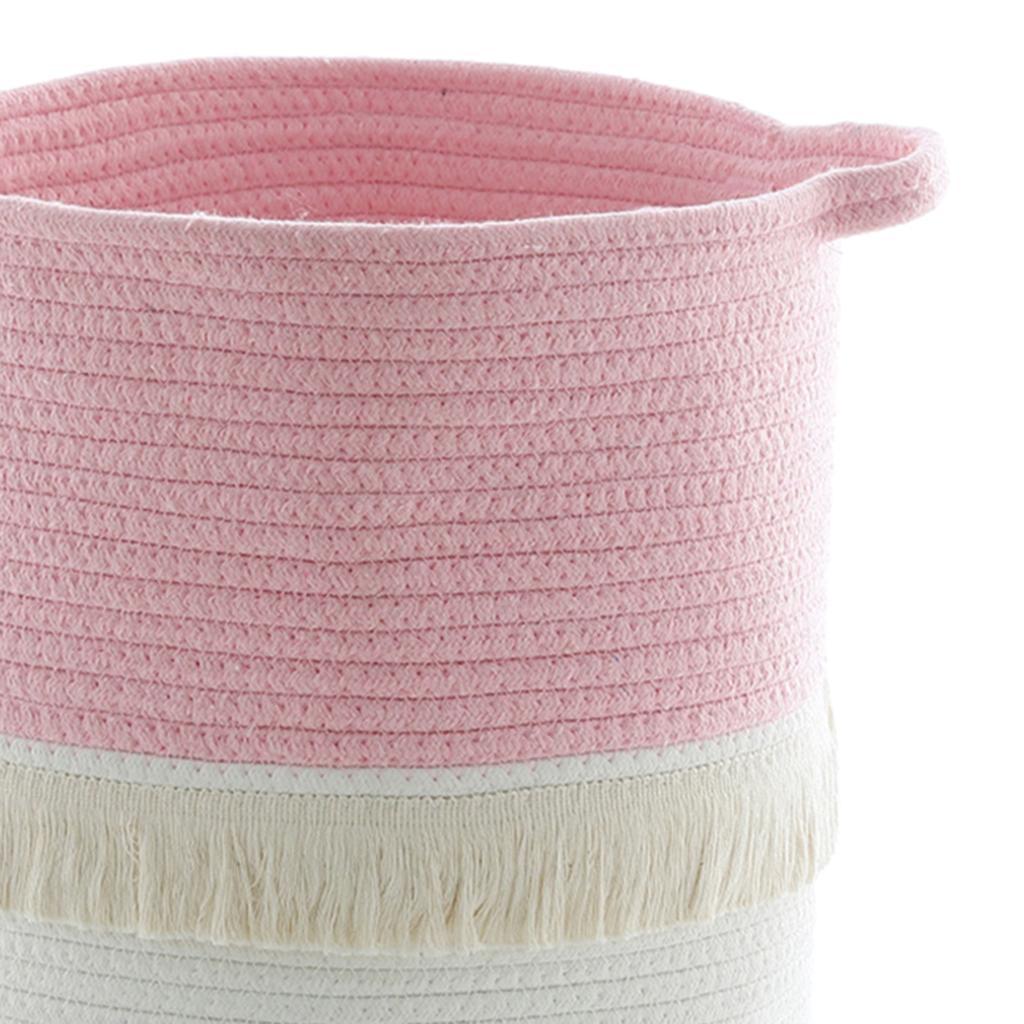 2x Laundry Basket 13 x 12inch Cotton Rope Basket Woven Storage w/ Handle