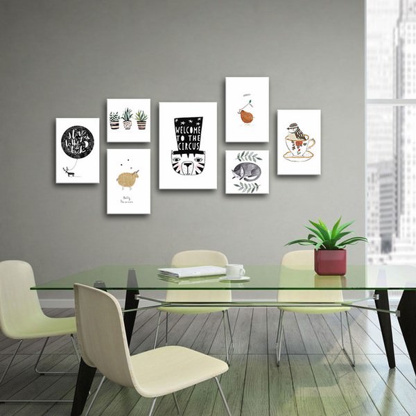 Bộ Tranh Canvas Có Viền Treo Quán Cà Phê Ngộ Nghĩnh W1077