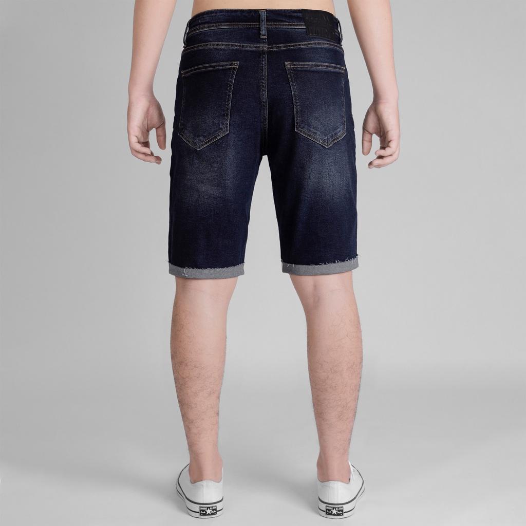 Quần short jean nam xanh denim MRC S281 chất cotton cao cấp, form ôm vừa vặn, tôn dáng, trẻ trung - MENFIT