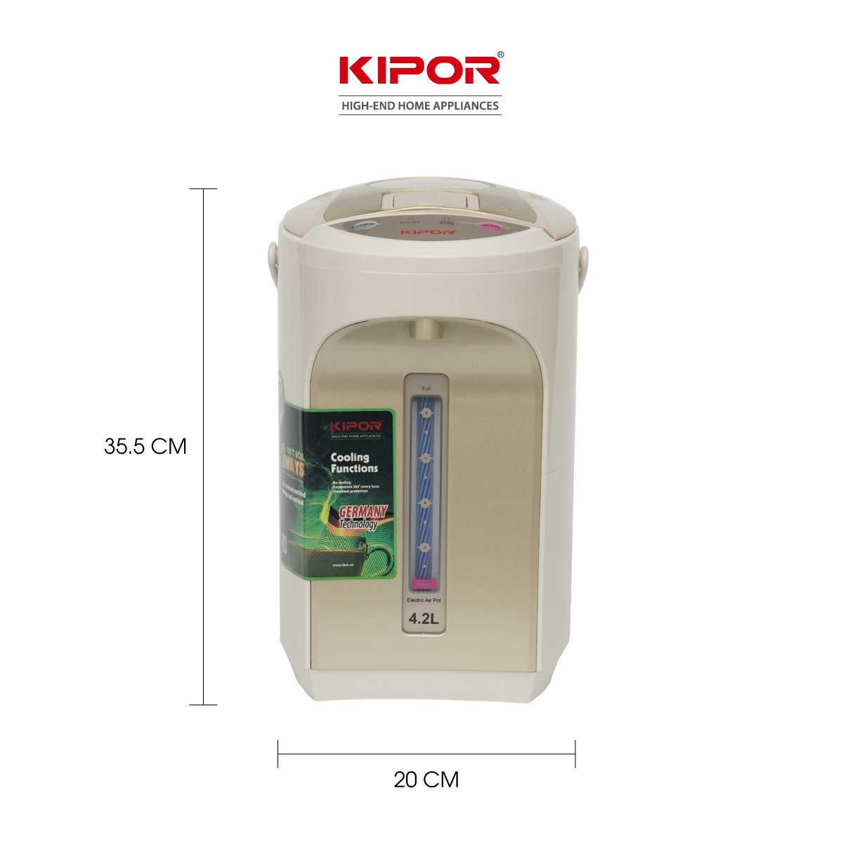 Bình thuỷ điện KIPOR KP-EP642 - 4,2L - Ruột bình inox 304 -  Đun sôi nhanh, có tay cầm, chế độ tự bật, tự ngắt, 3 chế độ lấy nước - Hàng chính hãng