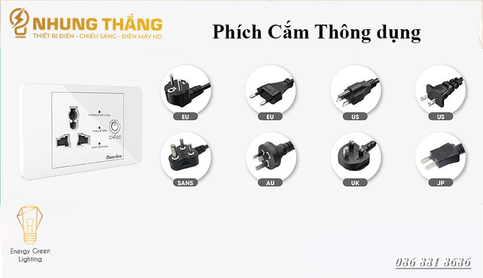 Ổ Cắm Máy Bơm An Toàn Rạng Đông OC03.MB 16A - Ổ Cắm Chống Giật Cấp N guồn 5V Cho Phao Điện - Công Suất 1500W