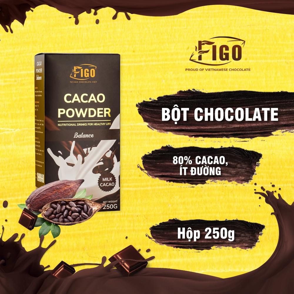 Combo 2 Hộp Bột cacao nguyên chất và Bột socola siêu ngon FIGO HỘP 250G