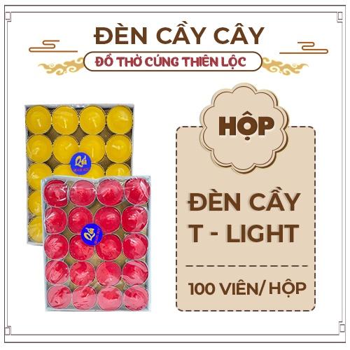 Đèn Cầy Tea Light Đế Thiếc Cháy Lâu Đồ Thờ Cúng Thiên Lộc - Hộp 100 Viên Thiếc