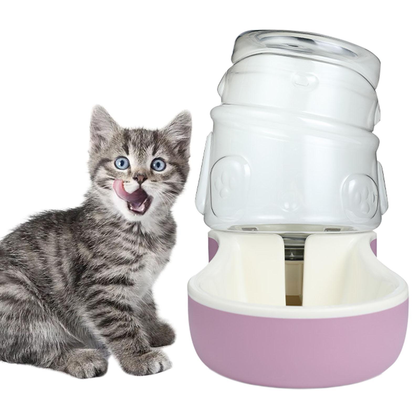 Pet Automatic Feeder Dish Drinking Fountain for Dogs Cats Food Feeder,Pink