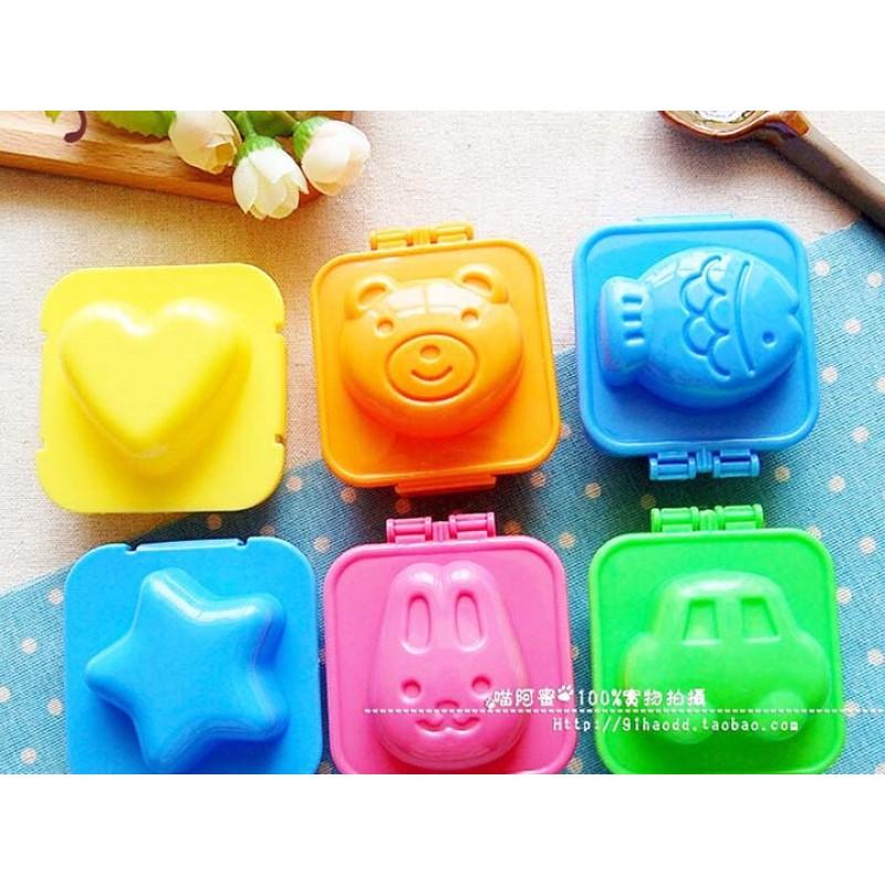 Bộ 6 Khuôn Ép Cơm Xôi Hoạt Hình Xinh Xắn