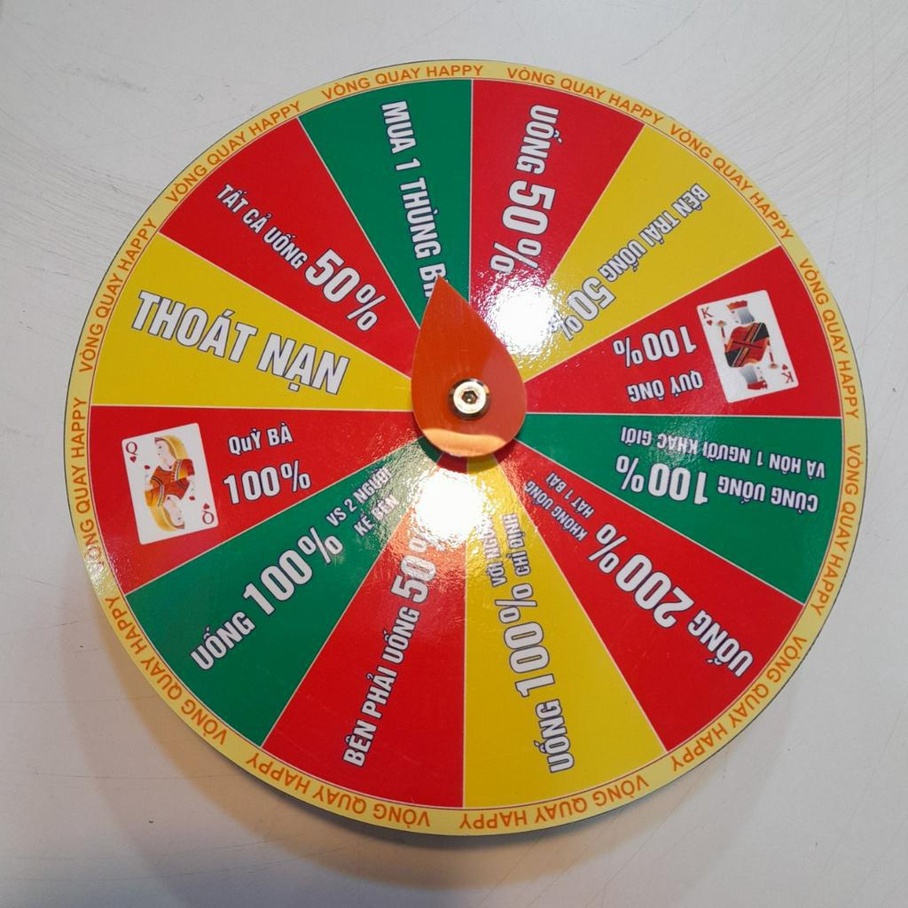 Vòng quay Lucky ( Ăn nhậu 12 ô - 3 màu - viền vàng - Đường kính 25cm x cao 6cm)