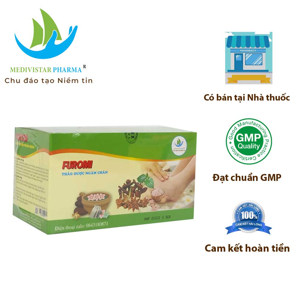 Combo 3 Hộp Thảo Dược Ngâm Chân FUROMI Giúp Giảm Đau Xương Khớp, Khử Mùi Hôi, Thư Giãn Tốt Cho Sức Khỏe 20 Túi Lọc/Hộp