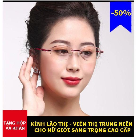 Kính lão thị viễn thị nữ trung niên KV66 cao cấp siêu nhẹ cực nữ tính