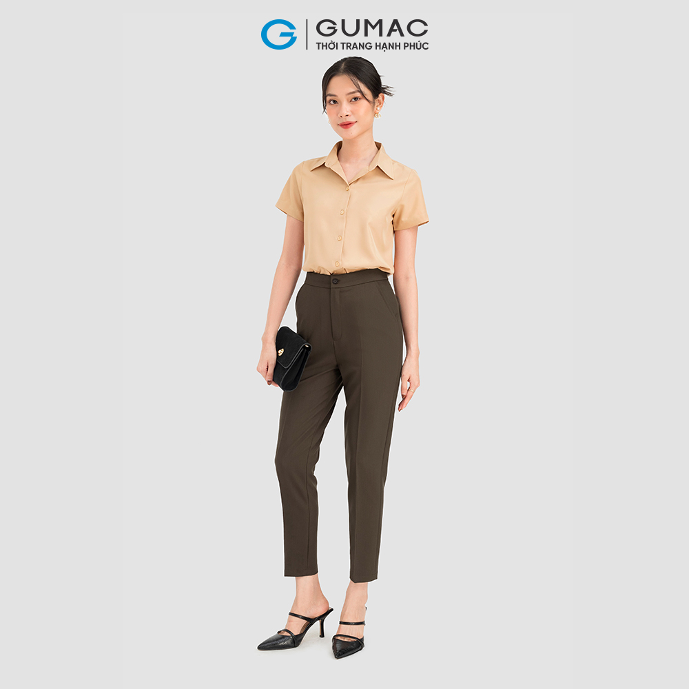 Áo sơ mi nữ GUMAC AC08022 form cơ bản tay ngắn