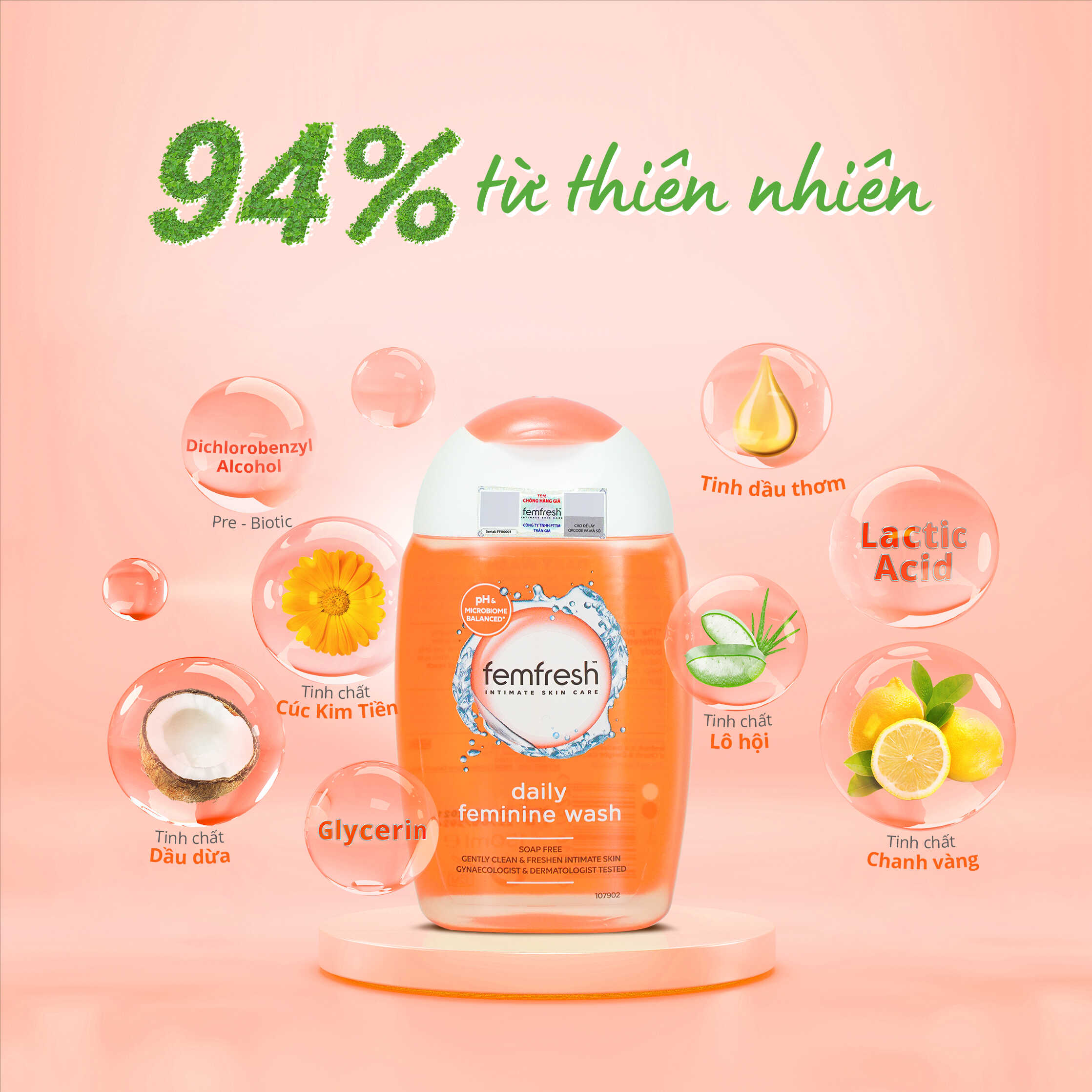 Bộ Đôi Dung Dịch Vệ Sinh Phụ Nữ Femfresh Daily Wash 150ml & Xịt Thơm Mát Khử Mùi "Cobe" Femfresh Active Deodorant 125ml