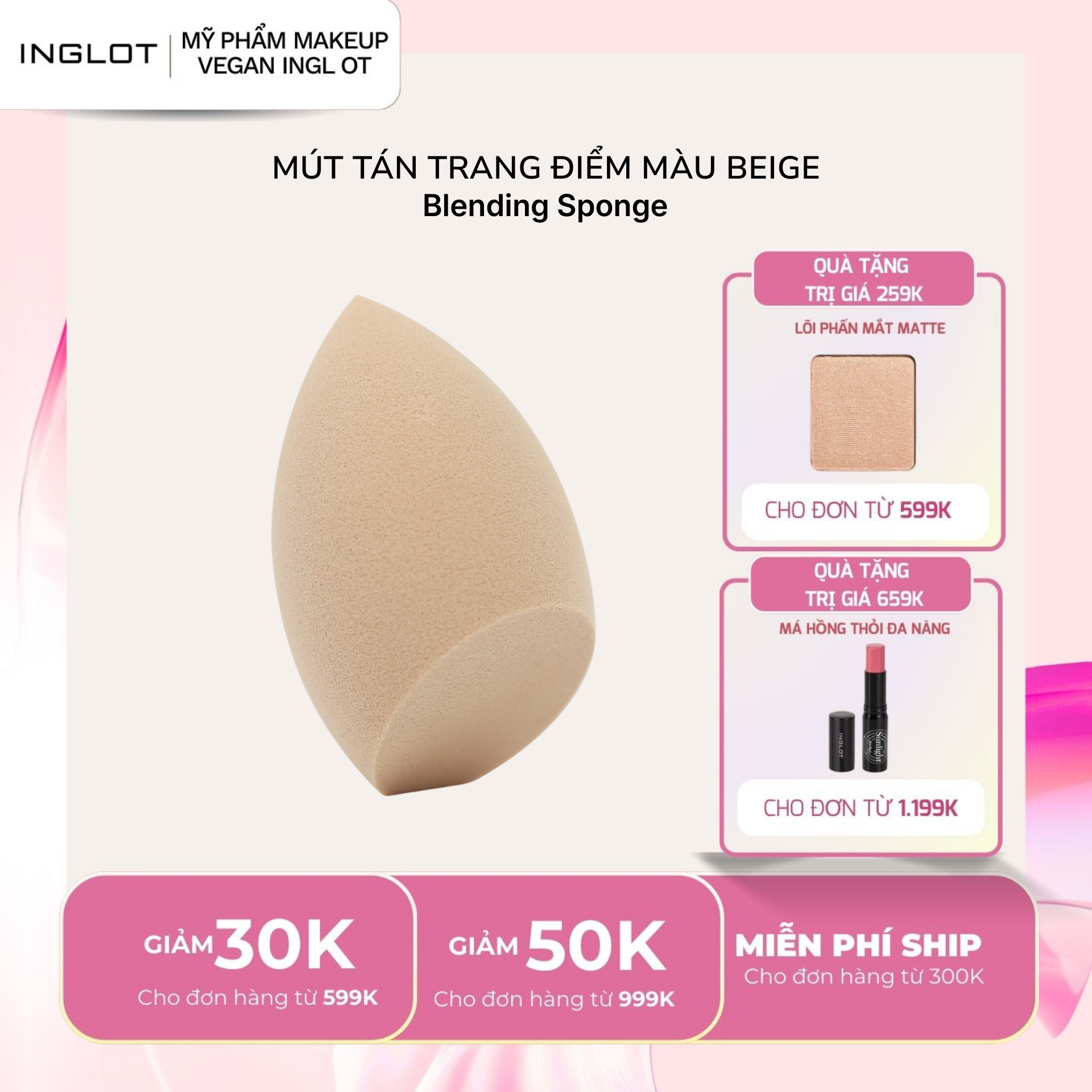 Mút Tán Trang Điểm Màu Beige Inglot Blending Sponge