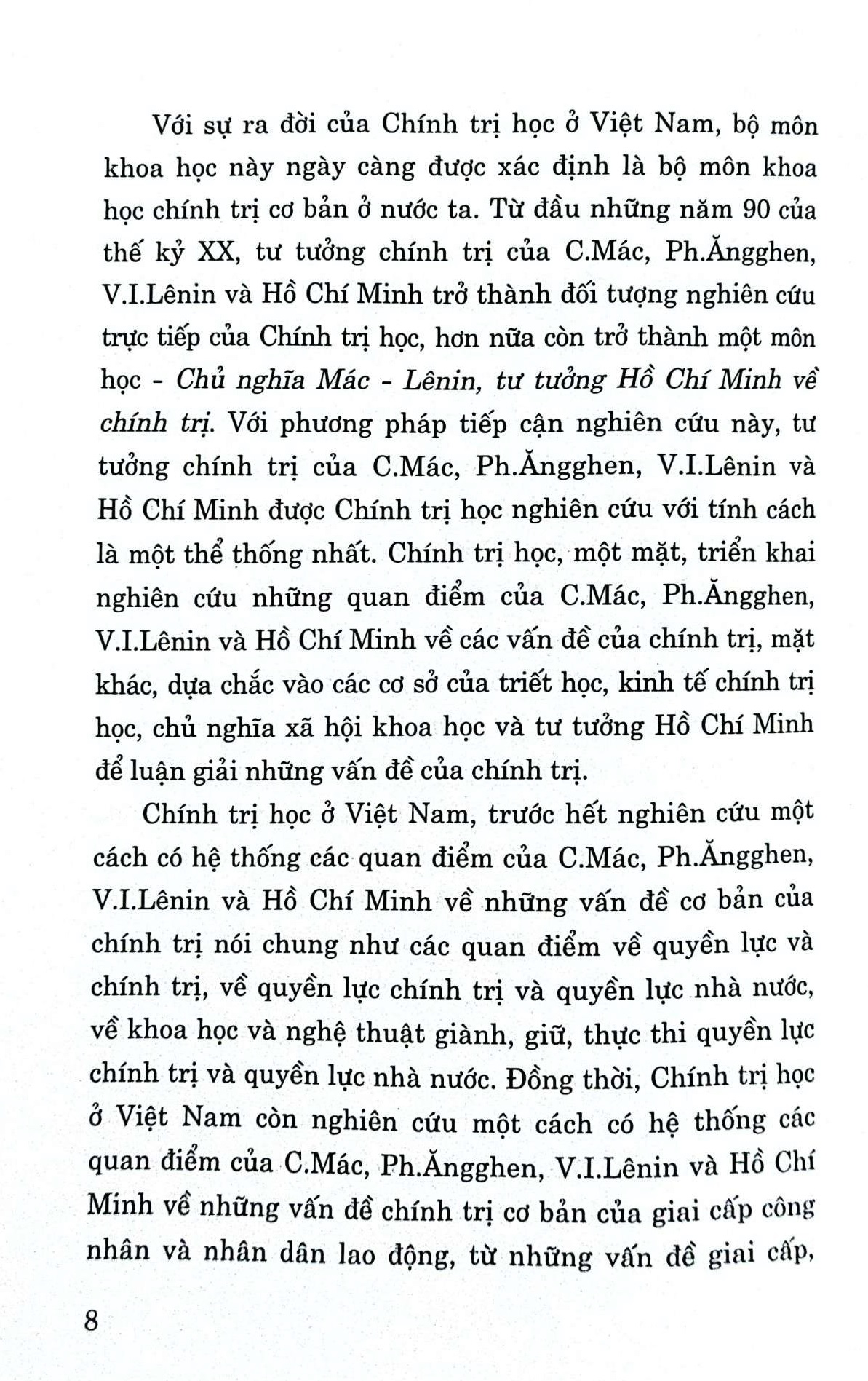 Tư tưởng chính trị của C. Mác, Ph. Ăngghen, V. I. Lênin và Hồ Chí Minh (Sách chuyên khảo)