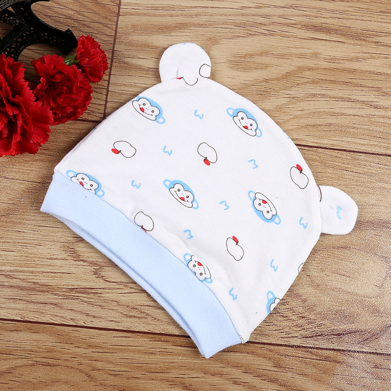 Combo 2 Mũ Che Thóp Cotton Mềm Cho Trẻ Sơ Sinh 0-6 Tháng - Họa Tiết Bé Trai