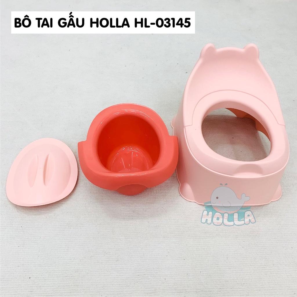 Bô ngồi có nắp đậy tai gấu HOLLA - dễ dàng tháo lắp, lau chùi vệ sinh