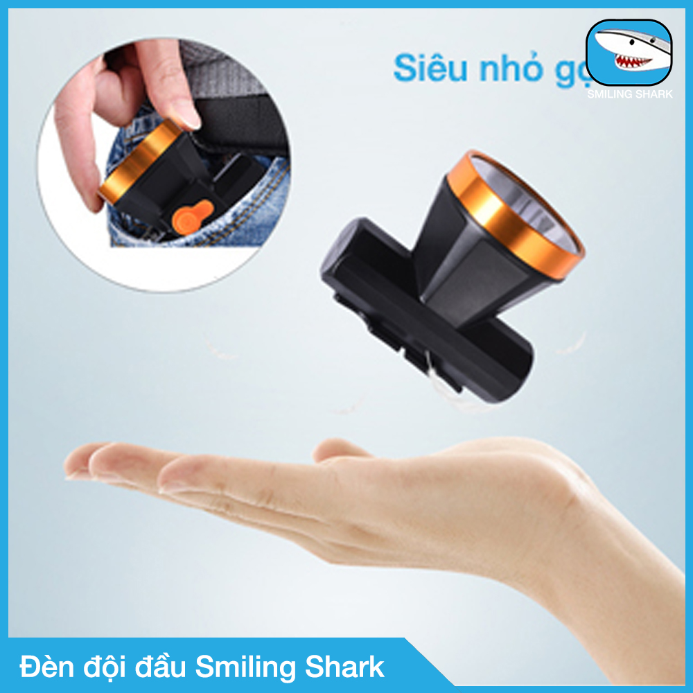 Đèn pin đội đầu siêu sáng Smiling Shark, sạc USB, thích hợp cho sửa chữa máy móc, nhà cửa, đào hầm mỏ, thám hiểm hang động, cạo mủ cao su, dã ngoại trong rừng, câu cá đêm, thương hiệu Smiling Shark K82C - Hàng chính hãng