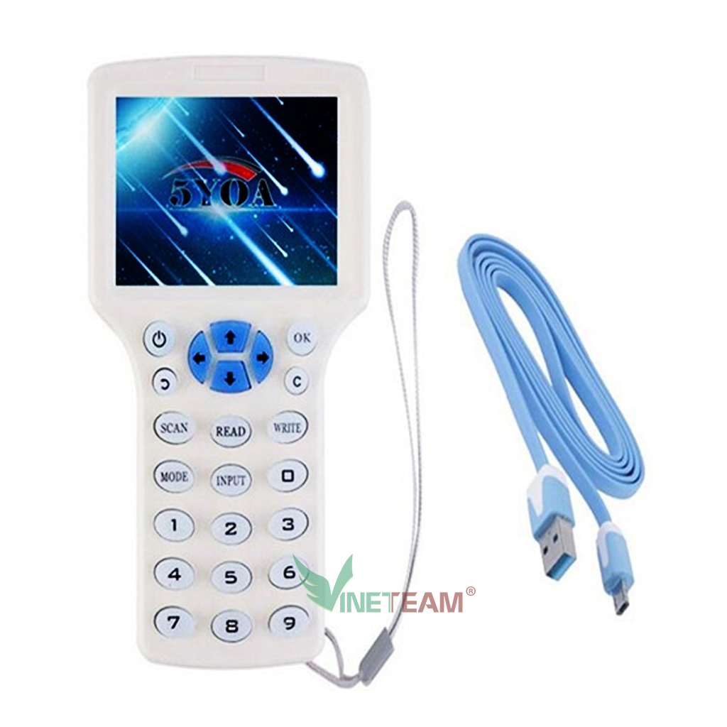 Máy Sao Chép Thẻ Từ RFID Đọc Thẻ IC 2 tần số hỗ trợ copy thẻ 125 Khz (T5577) và 13.56 Mhz (Mifare IUD card) Tặng 5 Thẻ Từ