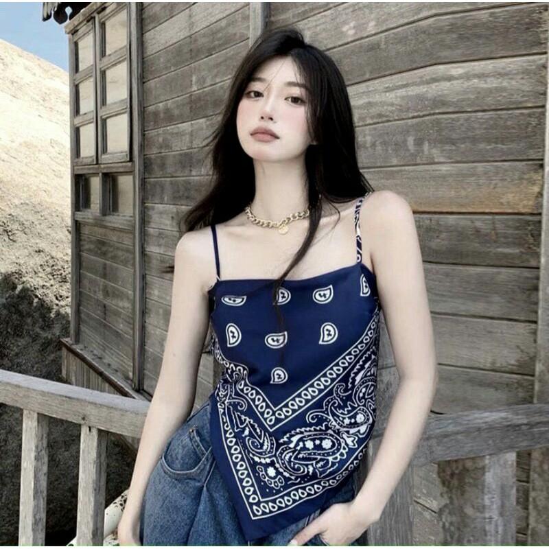 ÁO YẾM THỔ CẨM BUỘC NƠ HOẠ TIẾT VINTAGE