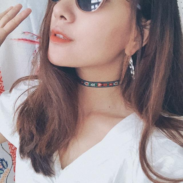 Choker boho - choker thêu hoạ tiết thổ cẩm