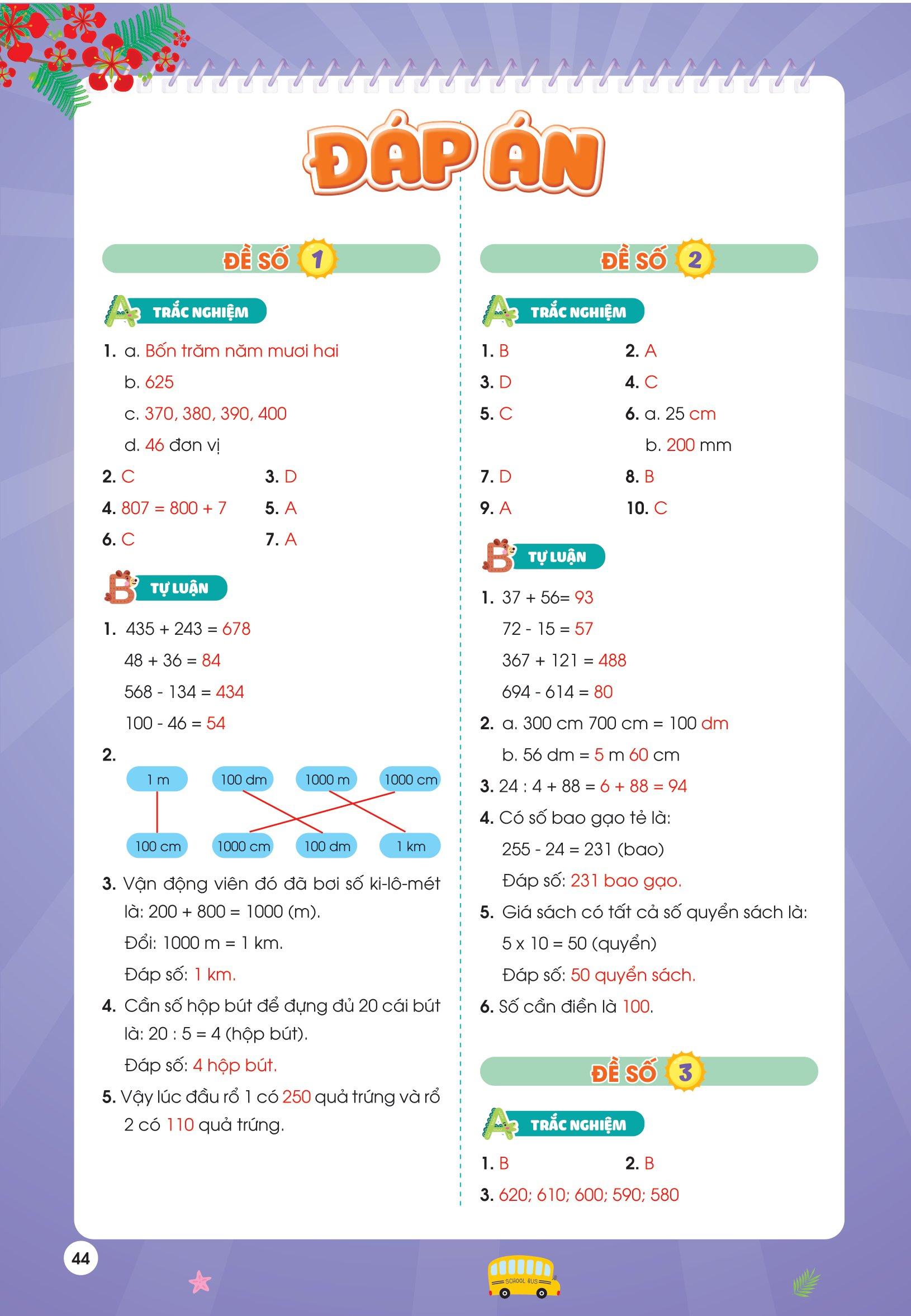 Phiếu Ôn Hè Toán Lớp 2