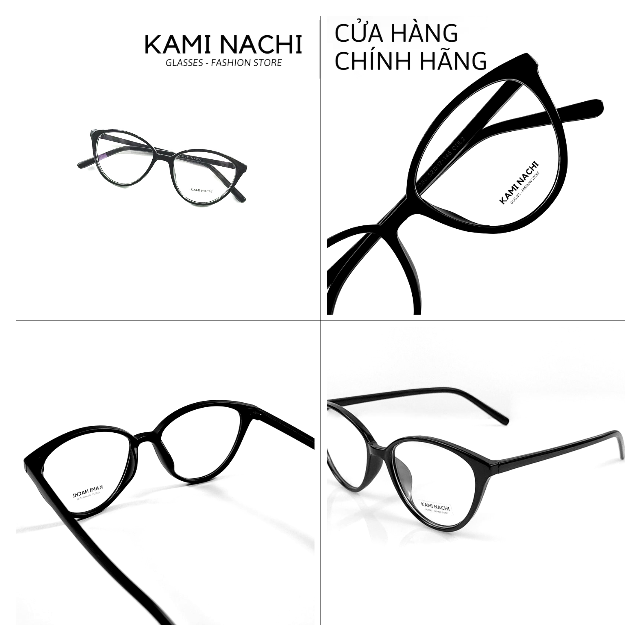 Gọng kính nhựa dáng mắt mèo KAMI NACHI phong cách tự do 2360