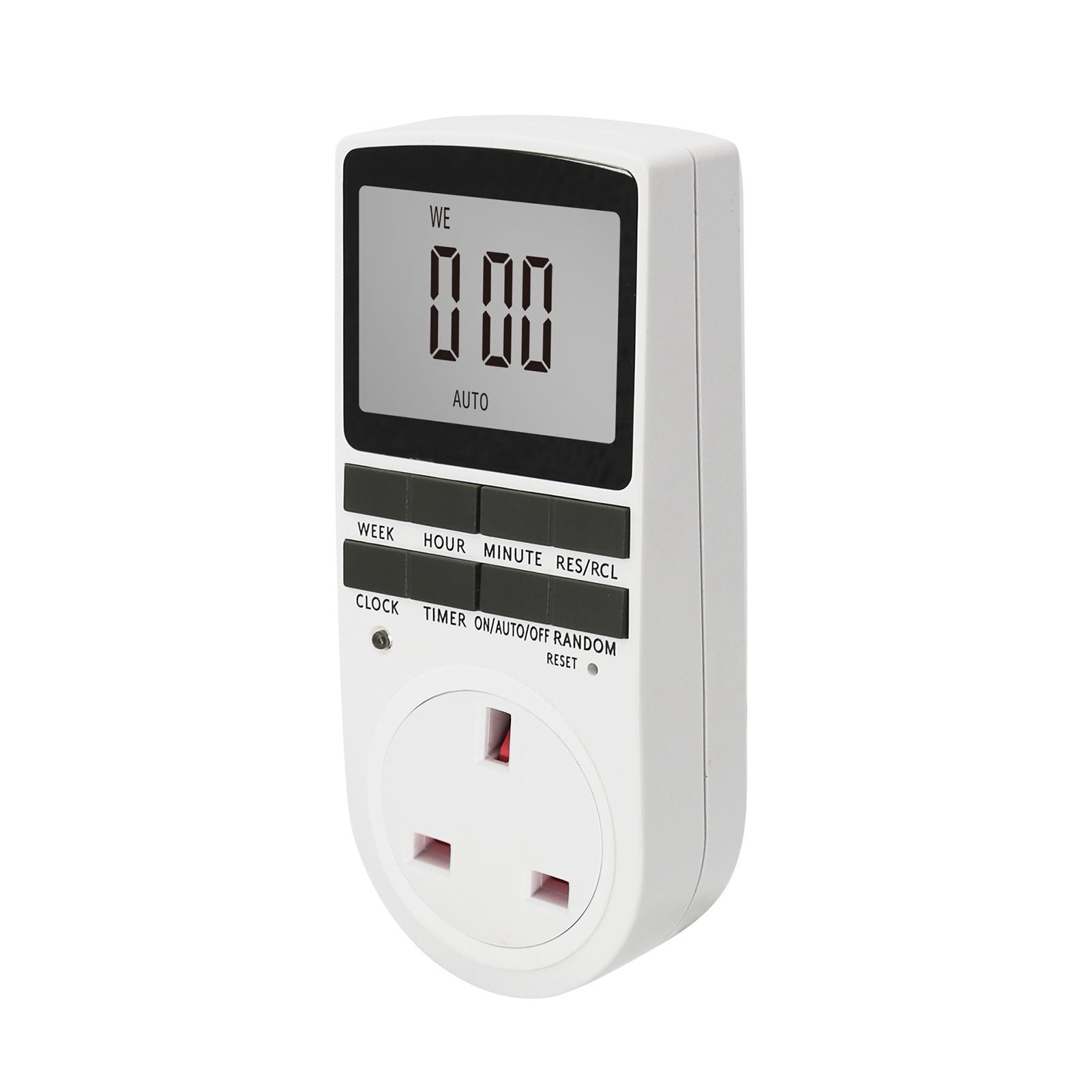 Digital Timer Switch Socket Digital Electronic Timer Switch LCD Display Plug-in Programmable Time Switch Energy Saving Intelligent Electronic Timing Socket