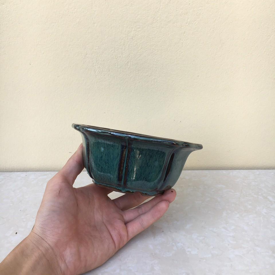 Chậu bonsai áng mây mini men hỏa biến gốm Bát tràng 1 size BM-20