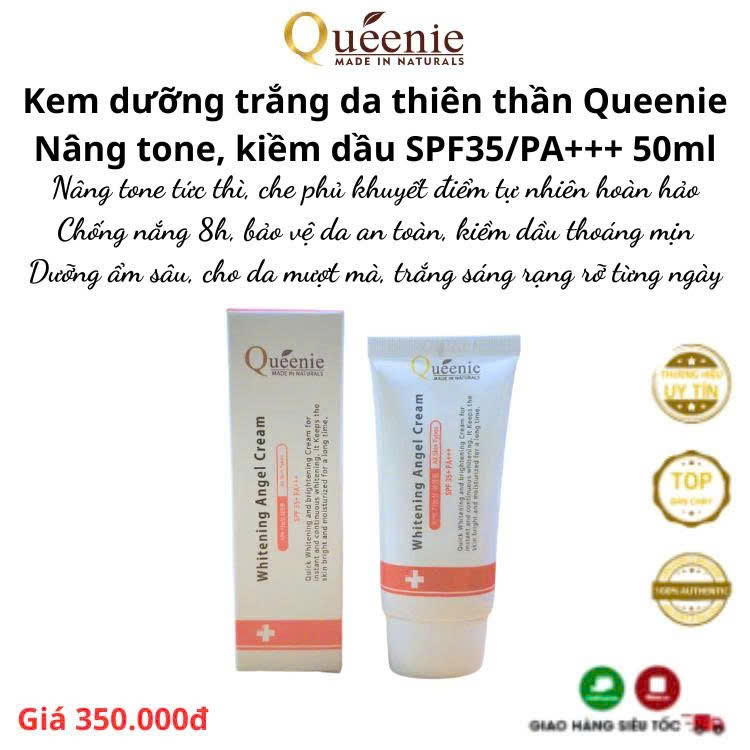 KEM DƯỠNG TRẮNG DA BAN NGÀY ANGEL CREAM QUEENIE SPF35/PA+++  50ML- MỸ PHẨM HÀN QUỐC