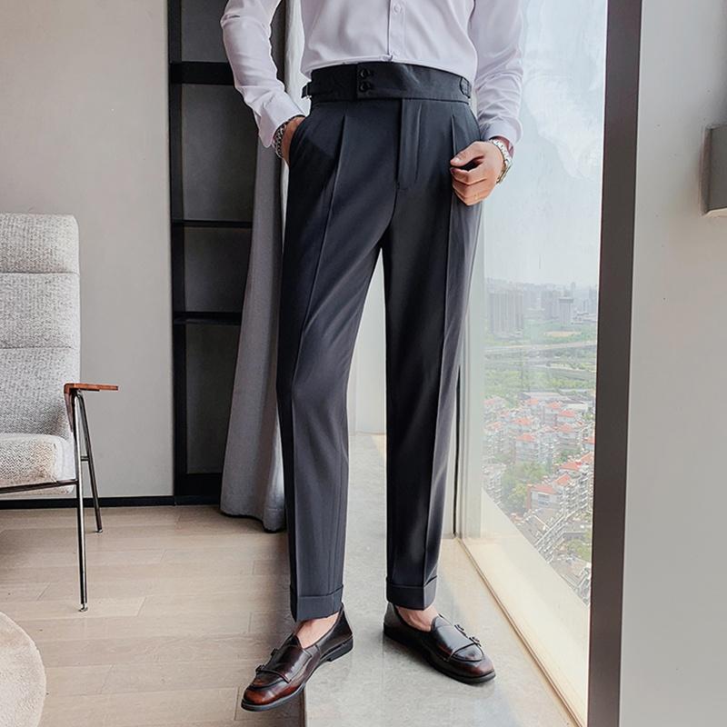 Quần Âu Baggy Nam Ống Đứng Trơn Màu Cạp Cao Phối Đai Khuy Kiểu Mới Thời Trang Zenkonu QUAN NAM 130