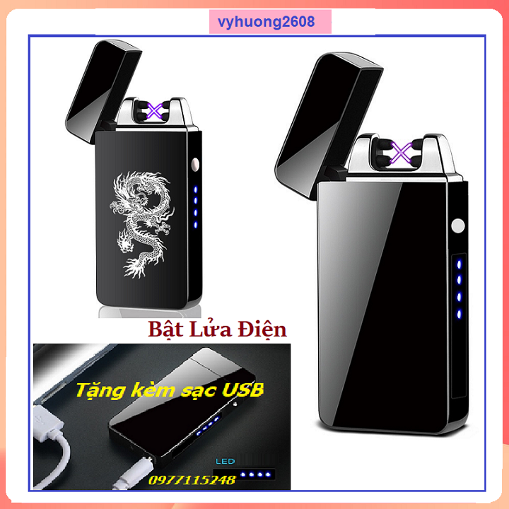 Bật Lửa Sạc Điện Tặng Kèm Sạc USB