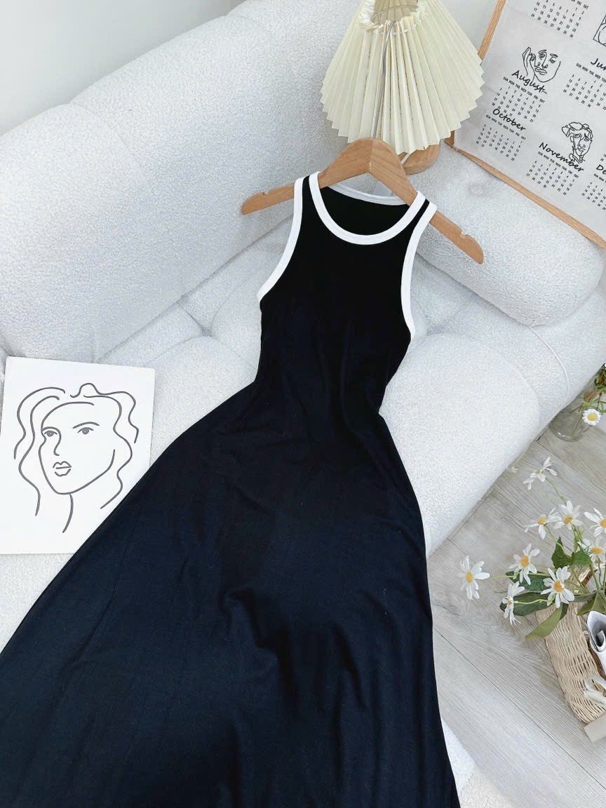 ĐẦM THUN SUÔNG ÔM BODY SÁT NÁCH 3 LỖ DÀI MIDI HỒNG BARBIE TRƠN HAI DÂY MAXI ĐI BIỂN DẠO PHỐ DỰ TIỆC