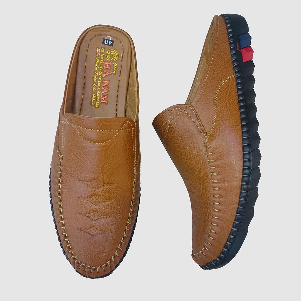 Dép Bít Mũi Nam Da Bò Thật TiTi ĐÔ Cao Cấp GSB20124d