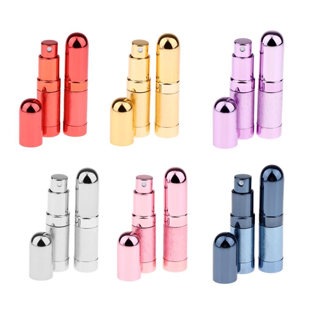 2Pcs Portable 6ml Refillable Perfume Atomizer Empty Bottle Pump Spray Red