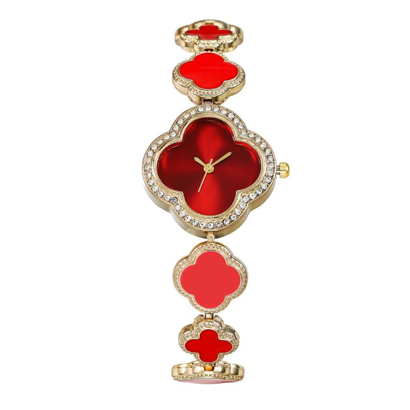 Giá thấp nhất mới cỏ bốn lá đồng hồ ánh sáng sang trọng vòng tay kim cương đồng hồ nữ kinh doanh thời trang trang sức đồng hồ thạch anh