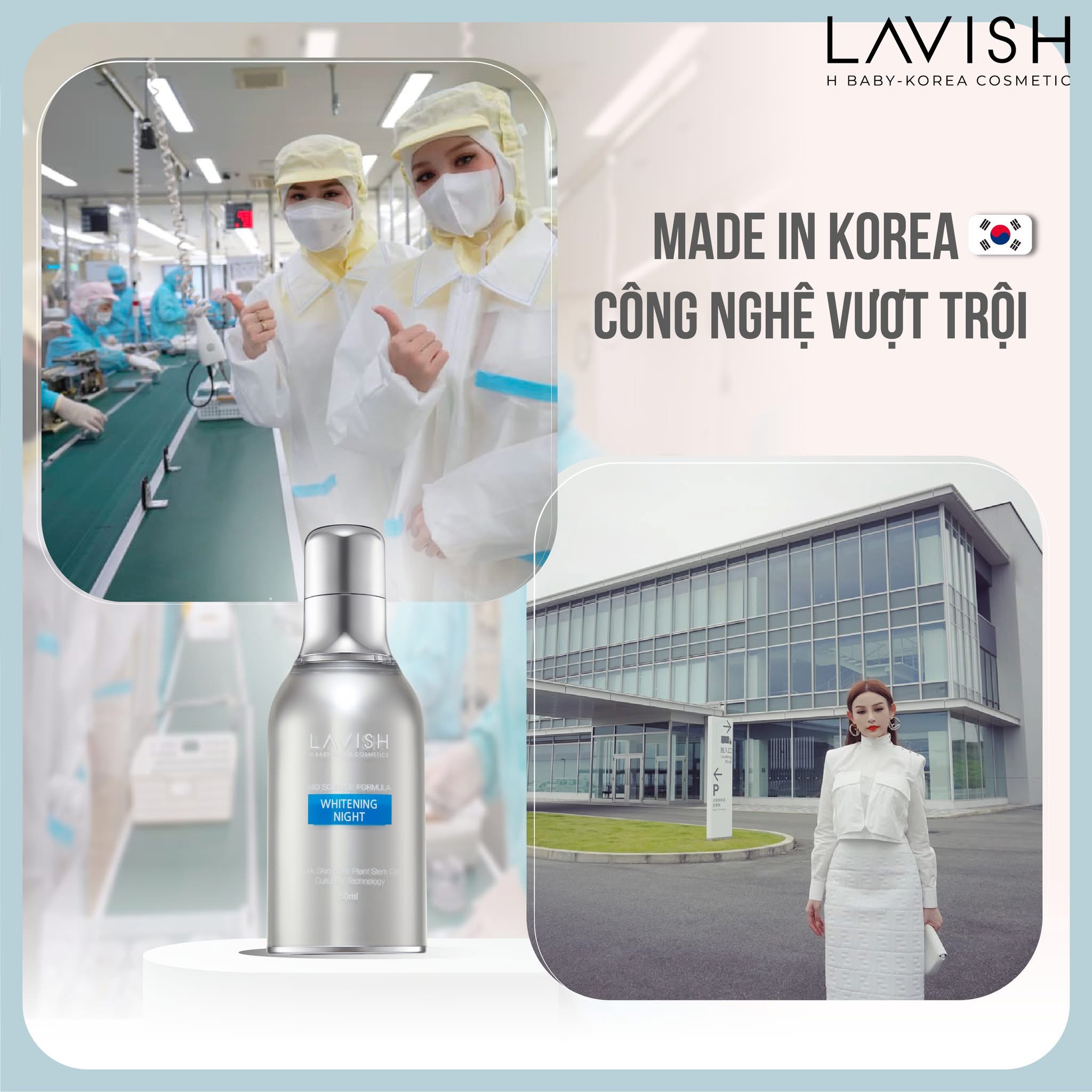 Kem dưỡng trắng da chuyên sâu ban đêm dành cho mặt Lavish h baby