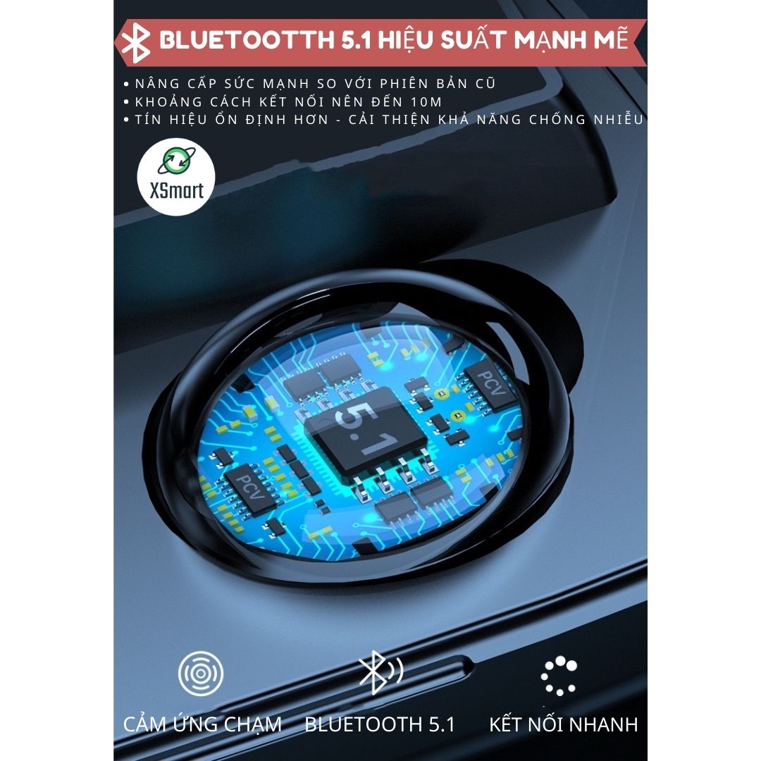 Tai Nghe Bluetooth Không Dây XSmart Thế Hệ Mới Extra Bass M9 Pro Giải Trí EDM, REMIX Cực Đã Pin Siêu Trâu Dock Sạc Có Led - Hàng Chính Hãng