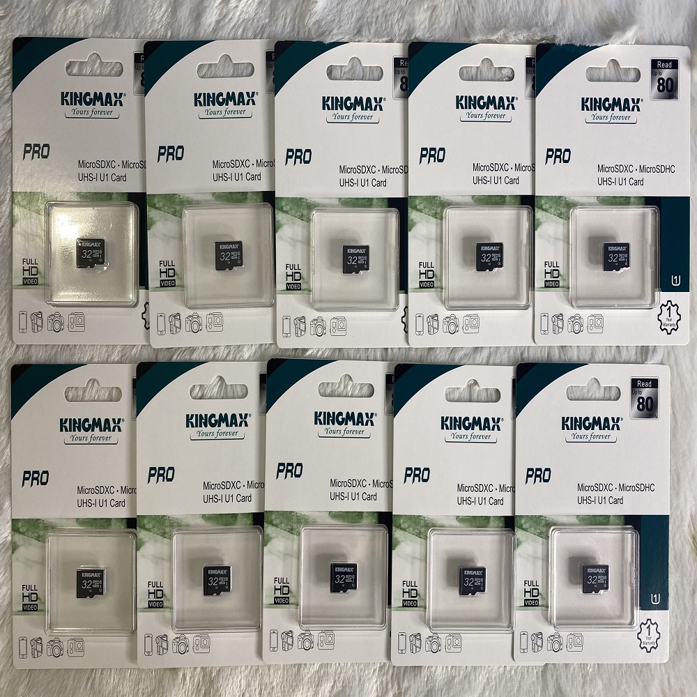 10 Thẻ Nhớ Micro SD 32G KINGMAX - Class 10 - Thẻ Nhớ Dành Cho Điện Thoại / Máy Ảnh / Camera - Hàng Chính Hãng