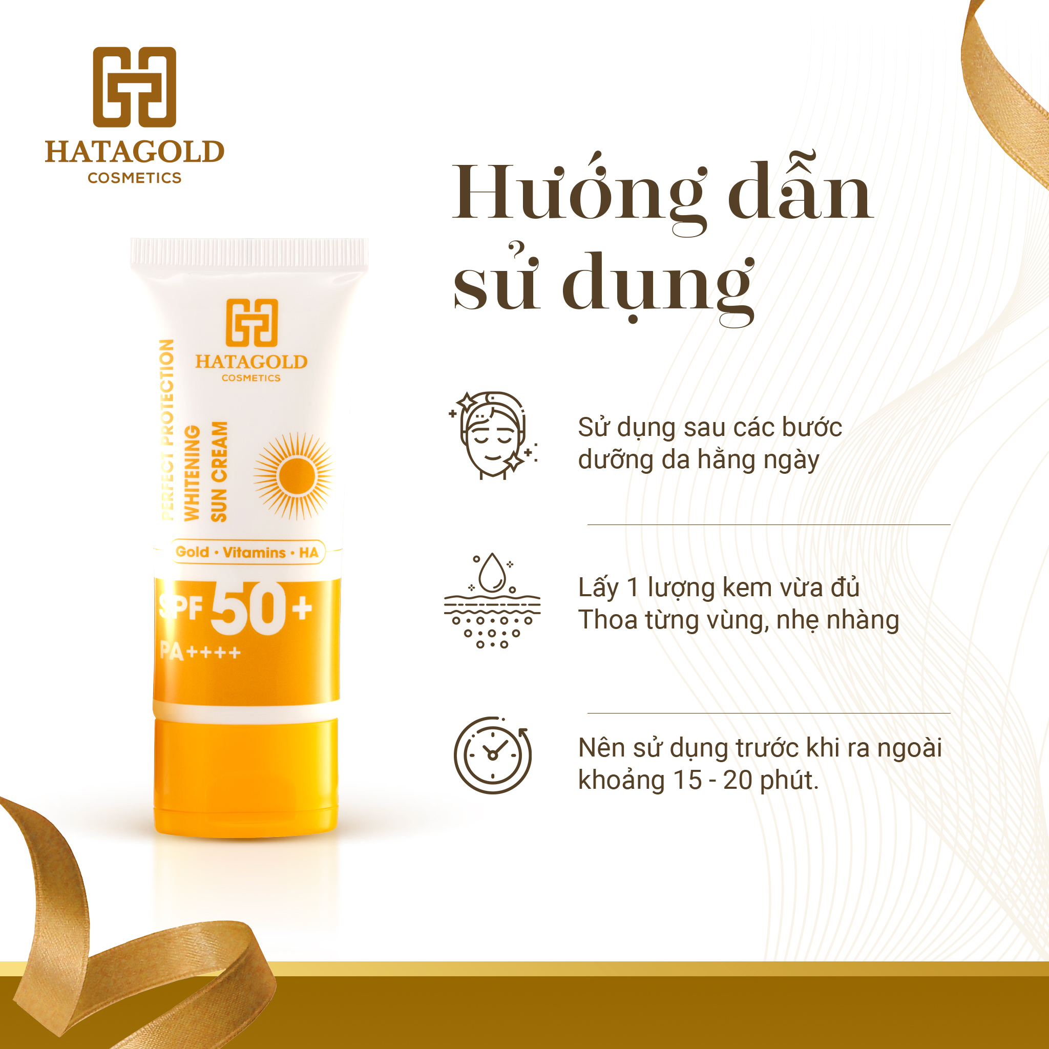 HATAGOLD | Kem Chống Nắng Cúc La Mã SPF50+ - Perfect Protection Whitening Sun Cream SPF 50+ PA++++ - KL:60g