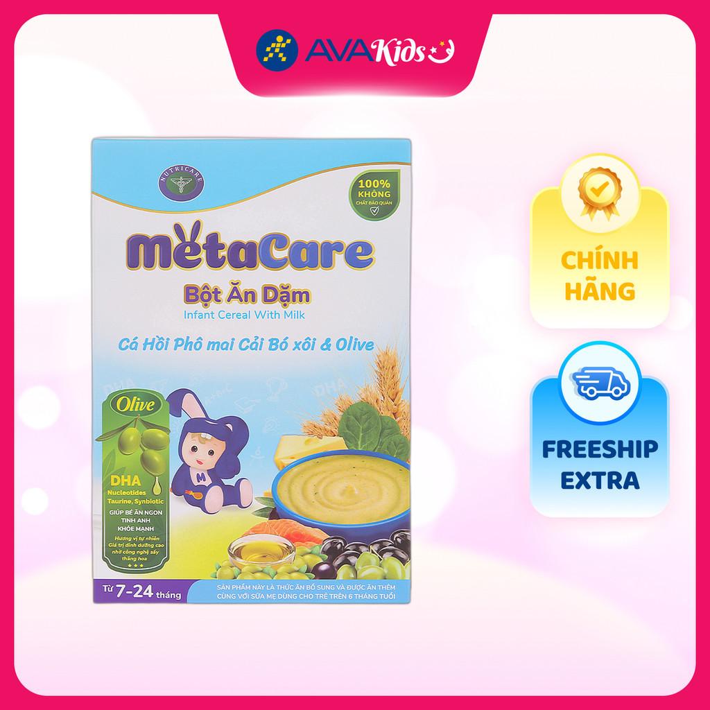 Bột ăn dặm MetaCare cá hồi, phô mai, cải bó xôi và olive hộp 200g (7 - 24 tháng) - Hàng Chính Hãng