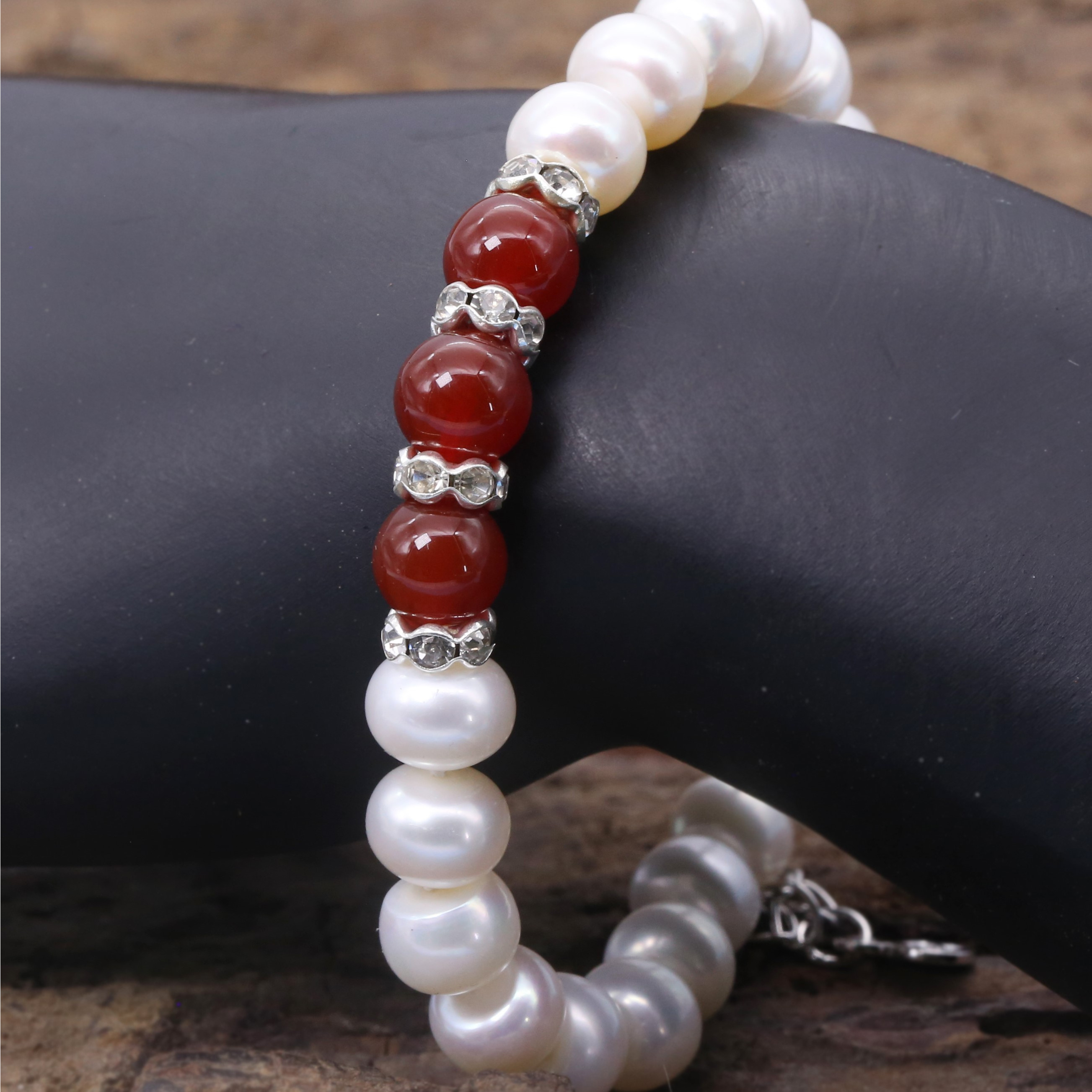 Lắc Tay Nữ | Lắc Tay Nữ Ngọc Trai Kết Hợp Đá Mã Não L0910 - Bảo Ngọc Jewelry