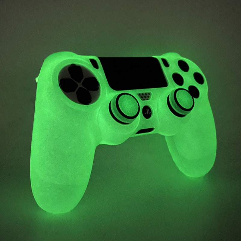 Ốp lưng Controle silicon mềm phát sáng trong bóng tối cho bộ điều khiển Ps4 Phụ kiện trò chơi Tay cầm chơi game Vỏ bọc cần điều khiển cho Playstation 4 Màu sắc: Xanh lam