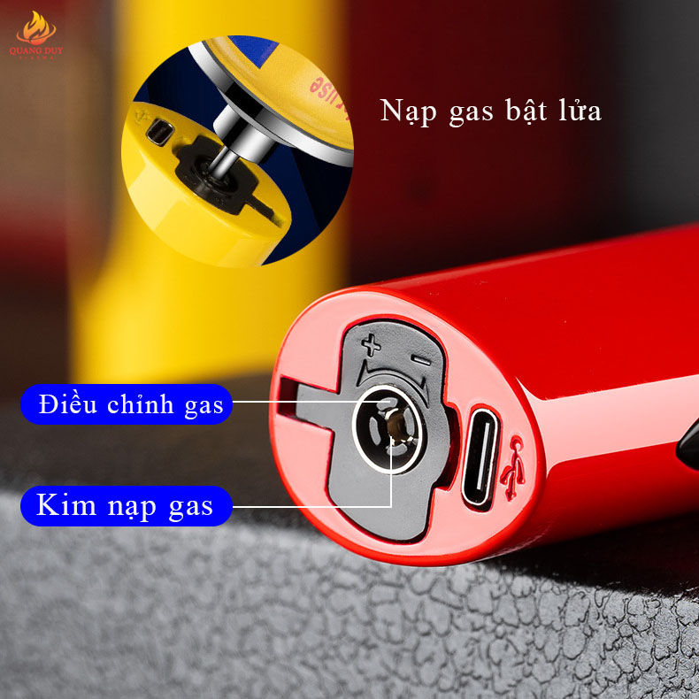 Hộp quẹt khò, bật lửa khò 3 tia, sạc pin đánh lửa thay ic truyền thống