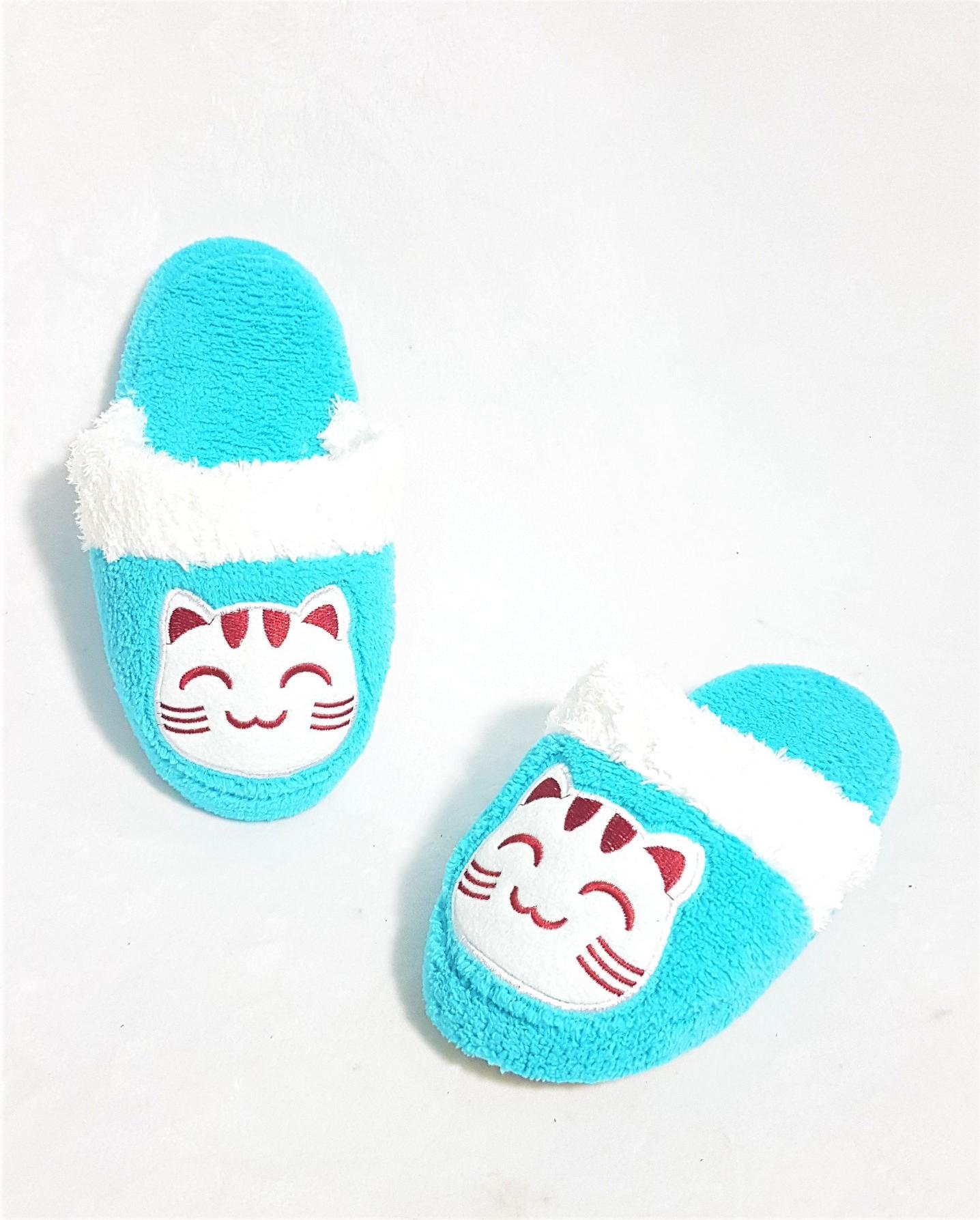 Dép đi trong nhà trẻ em Easy Life Slippers LUCKY CAT 3310 - Xanh - 26/27