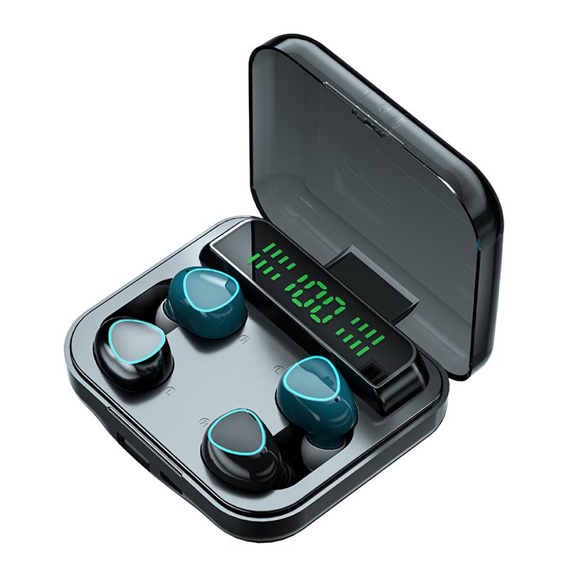 M22 TWS Cặp Đôi Không Dây Bluetooth Chống Nước Màn Hình LED 2000MAh Sạc Hộp Tay Gọi Miễn Phí Dành Cho IOS Android Đa Năng