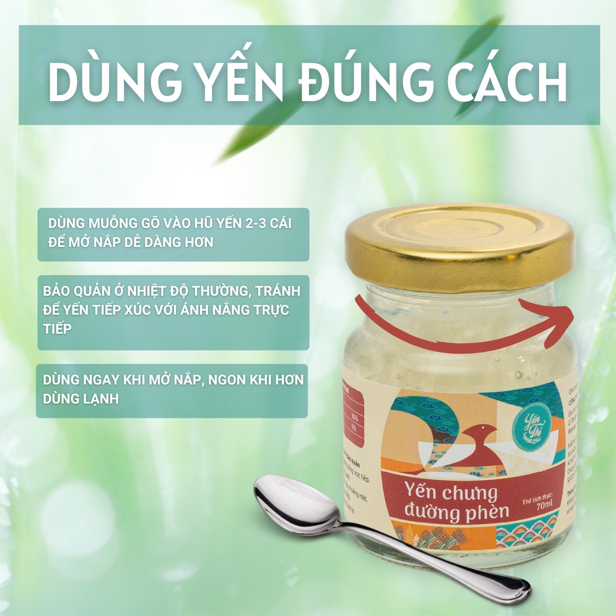 Yến Thị- Chưng Đường Phèn-Chưng Sẵn -30% YẾN-70ml