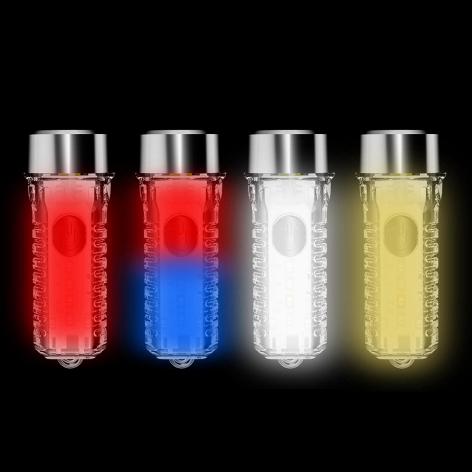 Mini LED Flashlight Portable Flashlight Water Resistant Blue&Red Flashing Bright Powerful Pocket Flash Light Keyring Torch for Backpacking