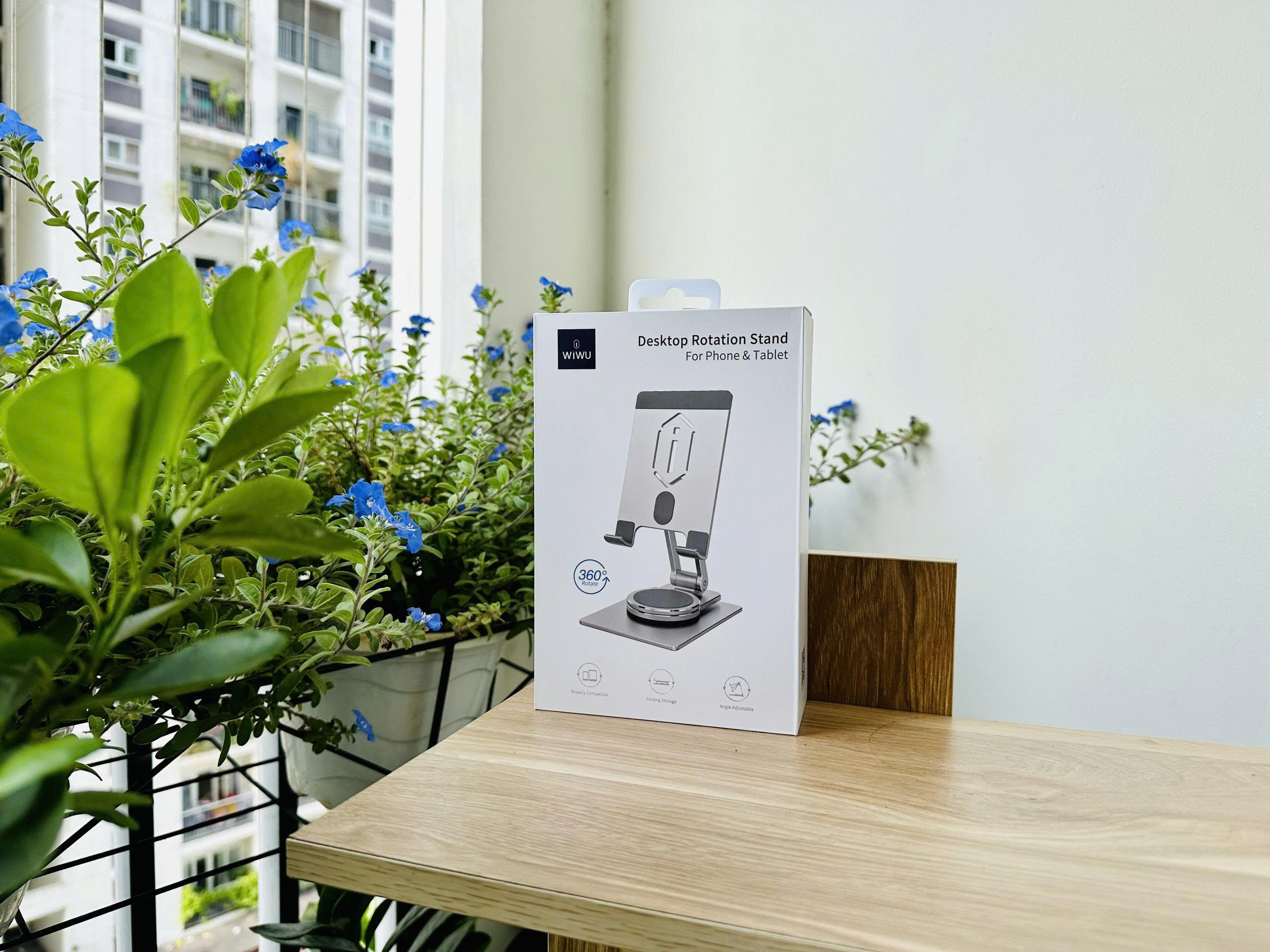 Kệ đỡ điện thoại & máy tính bảng WIWU ZM107 – Hợp kim nhôm cao cấp, xoay 360°, gập gọn. Hàng Nhập Khẩu